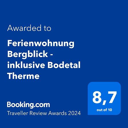 Ferienwohnung Bergblick - Inklusive Bodetal Therme Thale Dış mekan fotoğraf